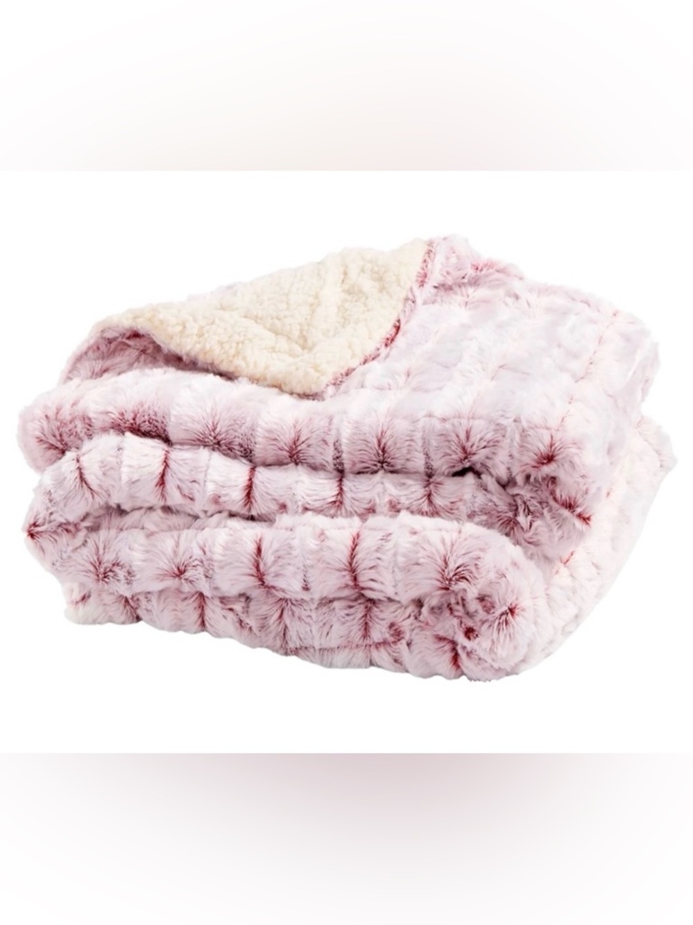 Royal Luxe Blanket 50”x60” Red Super Soft Plush Sherpa Throw Micro-Mink